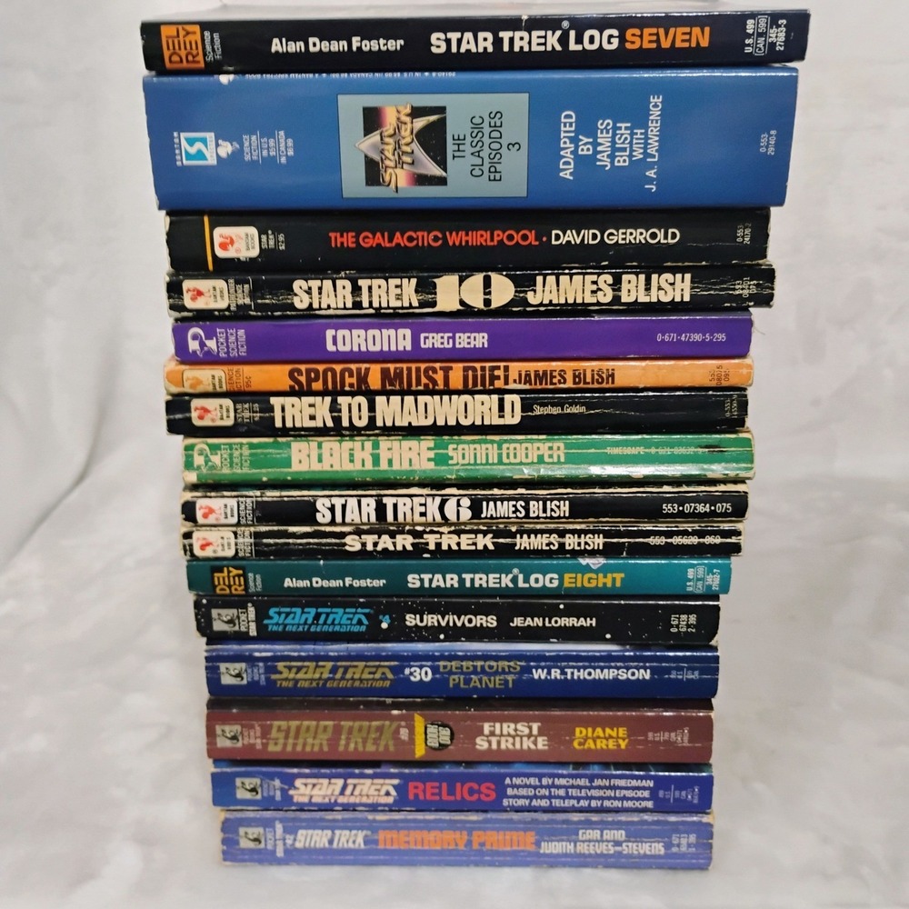 Vintage Star Trek Paperback Book Lot 16 TOS TNG James Blish Alan Dean Foster